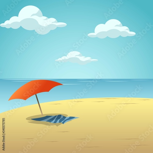 Beach in Summer with Sunny Weather