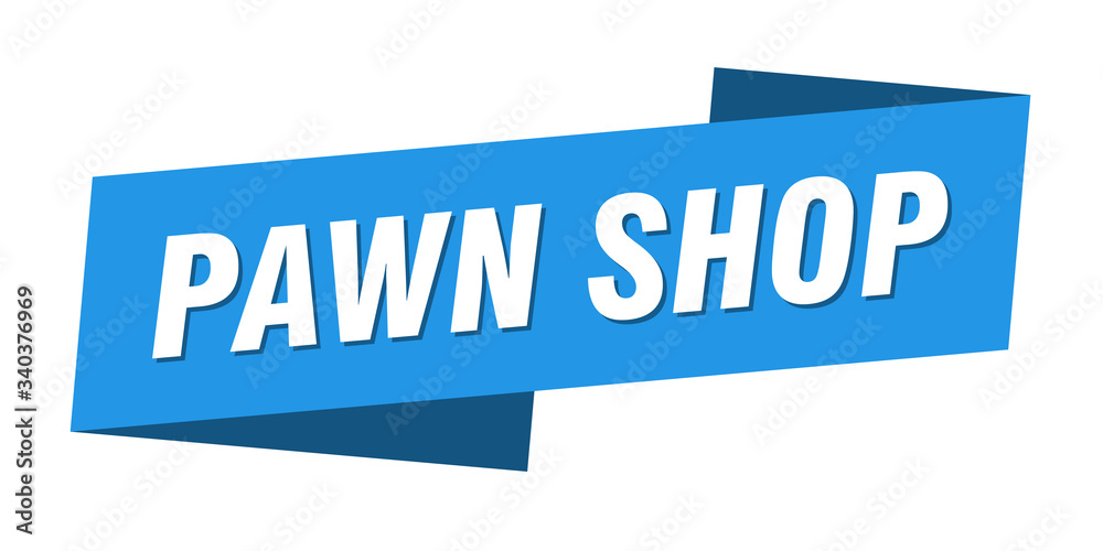 pawn shop banner template. pawn shop ribbon label sign