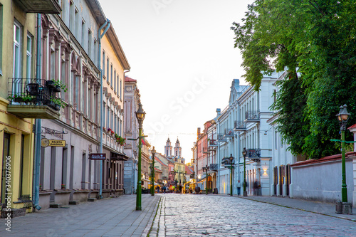  street in the old town of Kaunas ,lithuania