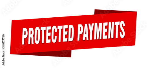 protected payments banner template. protected payments ribbon label sign