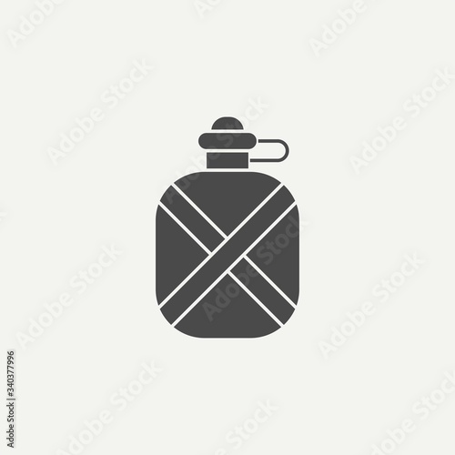 Water canteen vector icon sign symbol