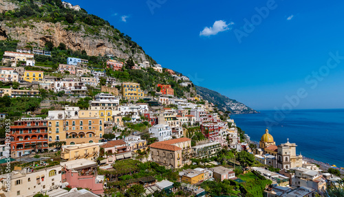 View of Positano village at Amalfi Coast in Italy. © borisbelenky