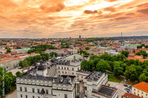 Aerial view of Vilnius old town , Lithuania photo