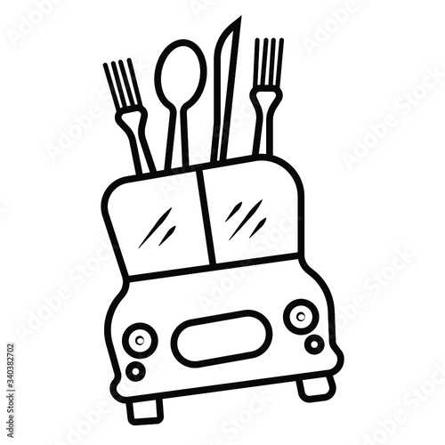 Fast food truck icon vector

