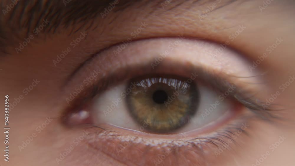 Green muddy eyes macro extreme closeup blinking