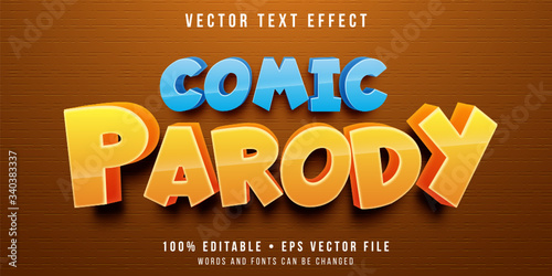 Editable text effect - cartoon parody style