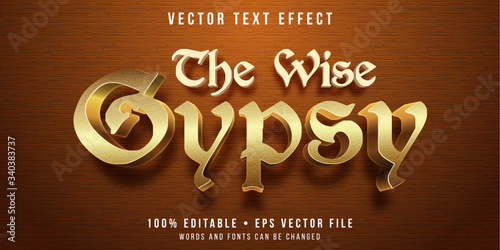Editable text effect - golden gypsy style