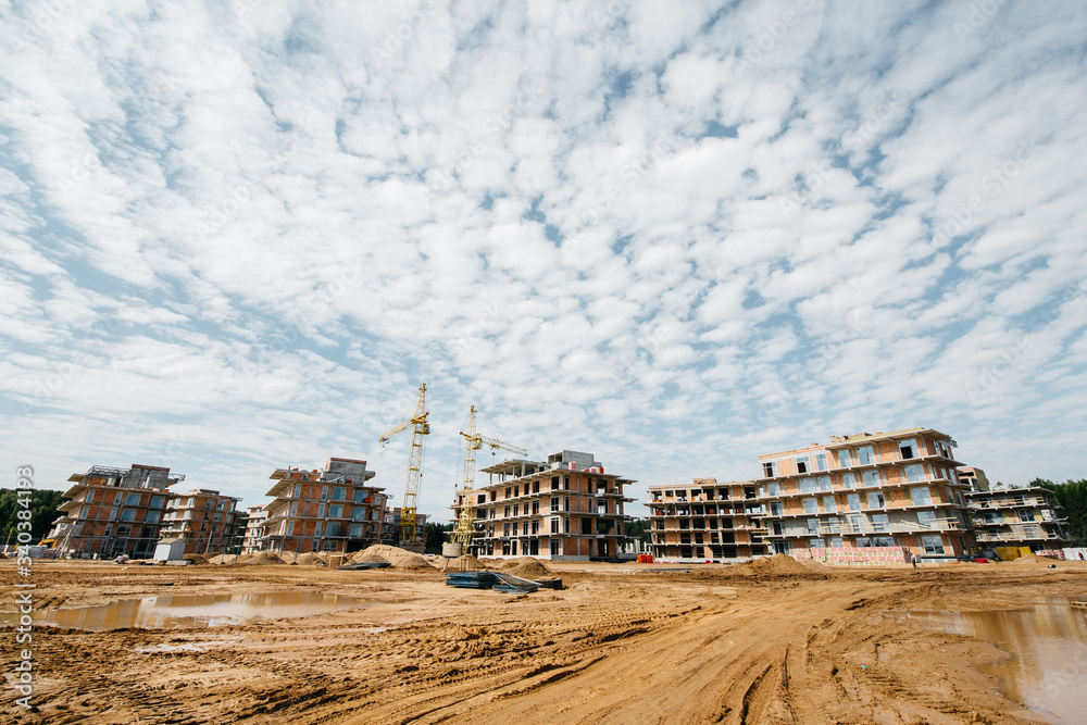 construction of a new house in a modern residential quarter with a European design
construction of a new house in a modern residential quarter with a European design