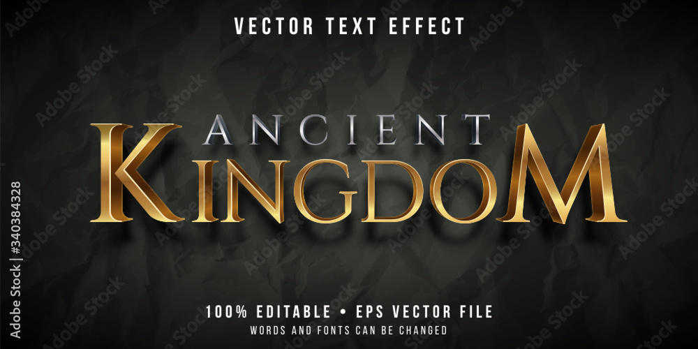 Editable text effect - golden kingdom style