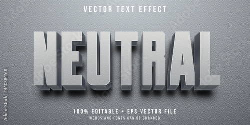 Editable text effect - neutral color style