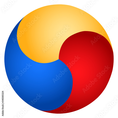 korean symbol of balance in color photo