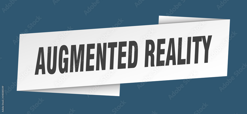 augmented reality banner template. augmented reality ribbon label sign