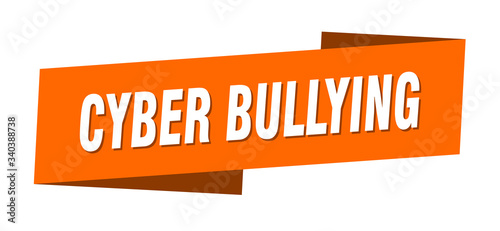 cyber bullying banner template. cyber bullying ribbon label sign
