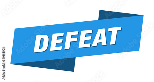 defeat banner template. defeat ribbon label sign