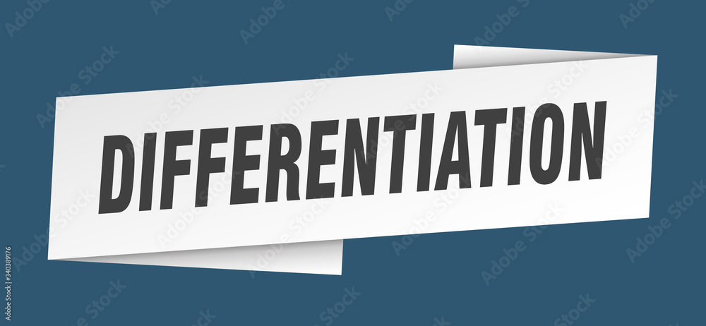 differentiation banner template. differentiation ribbon label sign