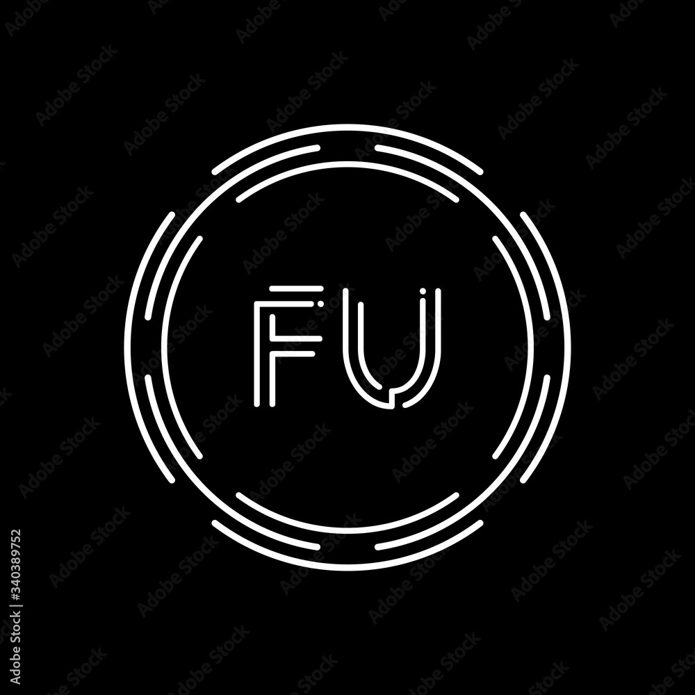 Initial Letter FU Logo Design Vector Template. Creative Linked Alphabetical FU Logo Vector Initial Letter FU Logo Design Vector Template. Creative Linked Alphabetical FU Logo Vector