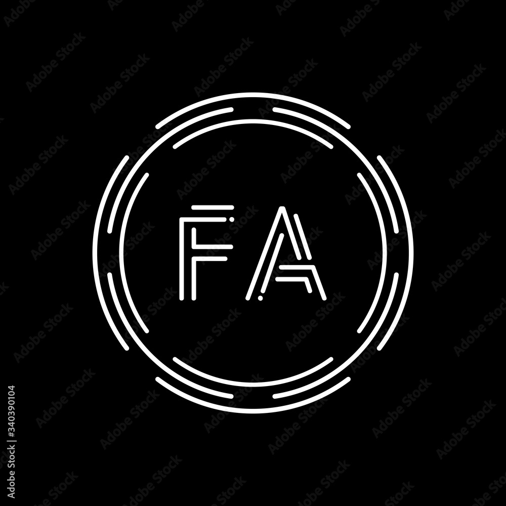 Initial Letter FA Logo Design Vector Template. Creative Linked Alphabetical FA Logo Vector Initial Letter FA Logo Design Vector Template. Creative Linked Alphabetical FA Logo Vector