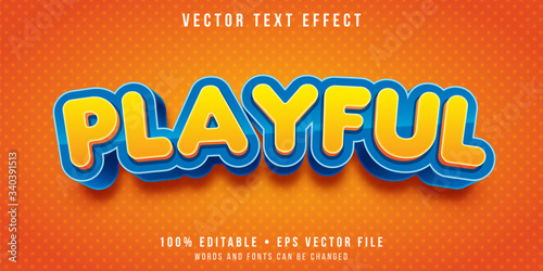 Editable text effect - round playful text style