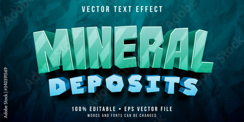 Editable text effect - underground minerals style