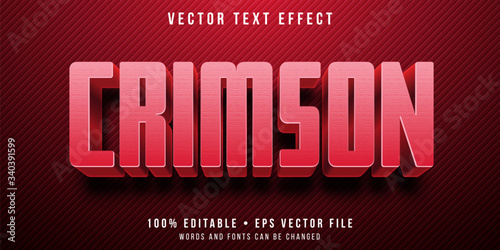 Editable text effect - crimson red style