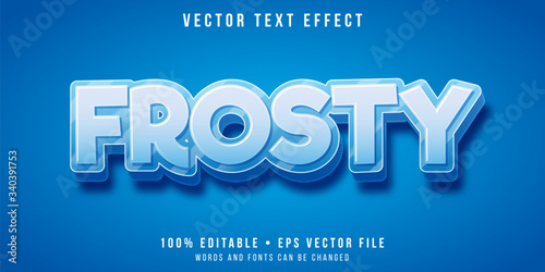 Editable text effect - frosty ice text style