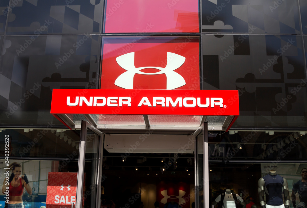 Ingolstadt, Germany : Under Armour store. Under Armour, Inc. is an American  company founded in 1996 and supplies sportswear and casual apparel. Stock  Photo | Adobe Stock