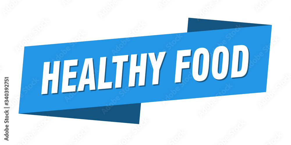 healthy food banner template. healthy food ribbon label sign