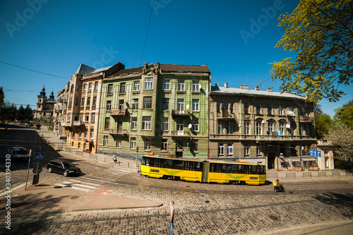 A tram rides through the old town © alipko