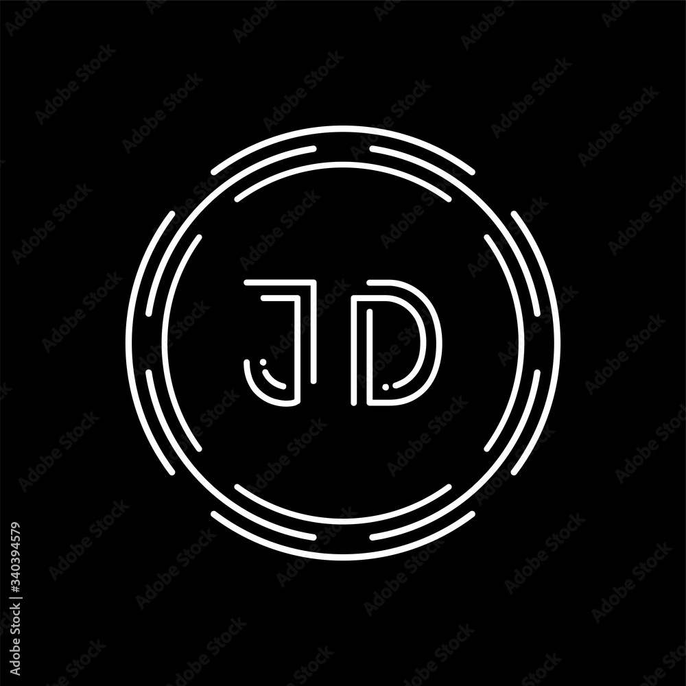 Creative letter JD Logo Design Vector Template. Digital Linked Letter JD Logo Design Creative letter JD Logo Design Vector Template. Digital Linked Letter JD Logo Design