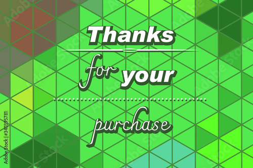 Gracias por su compra sobre fondo verde