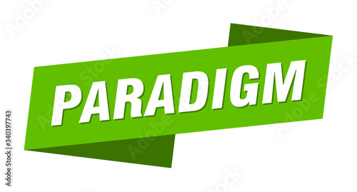 paradigm banner template. paradigm ribbon label sign