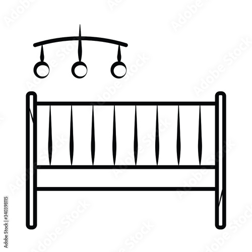 Baby crib icon vector illustration