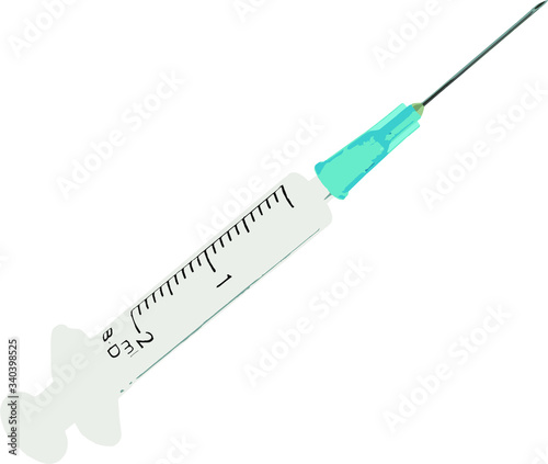 Realistic vector syringe isolated on white background