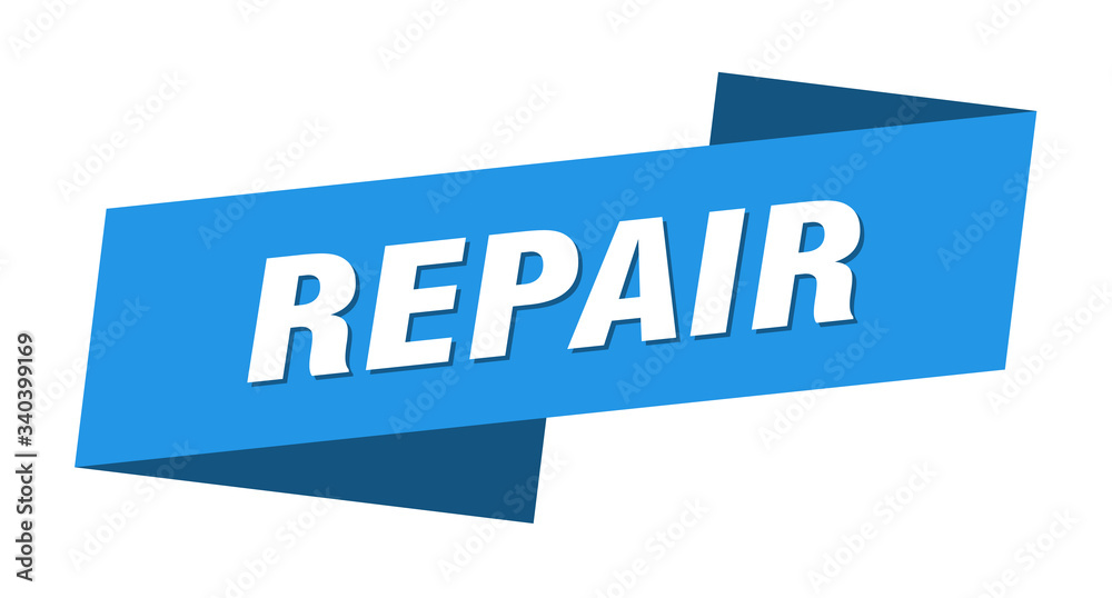 repair banner template. repair ribbon label sign