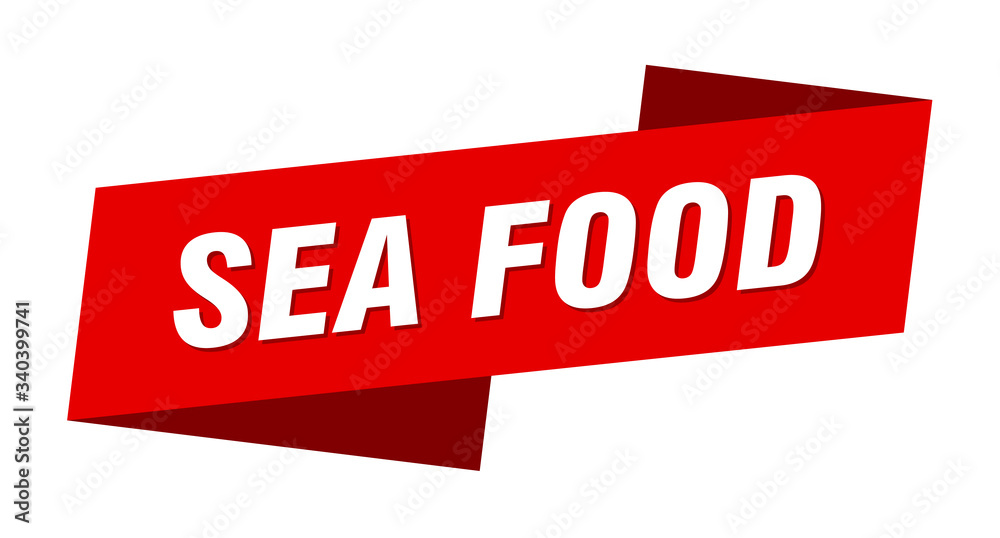 sea food banner template. sea food ribbon label sign sea food banner template. sea food ribbon label sign