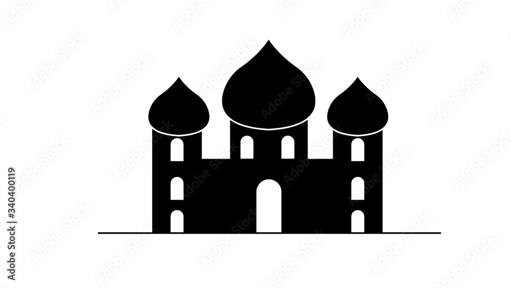 Islam mosque icon. Flat illustration of islam mosque