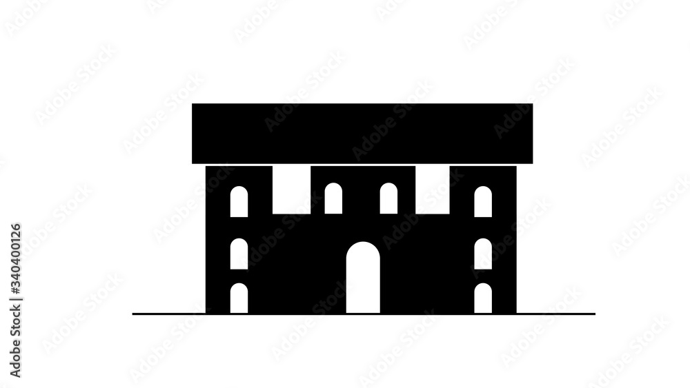 Fototapeta premium Islam mosque icon. Flat illustration of islam mosque