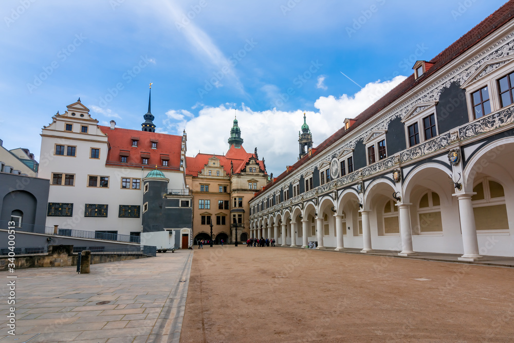 Dresden Castle courtyard in center of Dresden, Germany