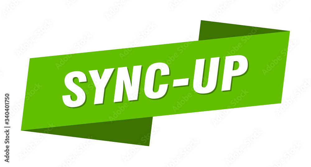 sync-up banner template. sync-up ribbon label sign sync-up banner template. sync-up ribbon label sign