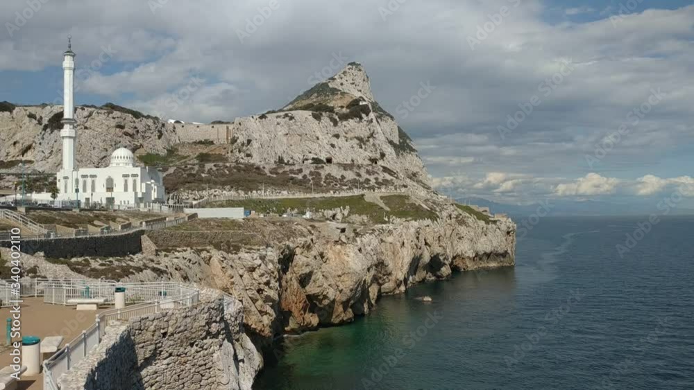 Gibraltar Big Rock view from the distance at cloudy weather Gibraltar Big Rock view from the distance at cloudy weather