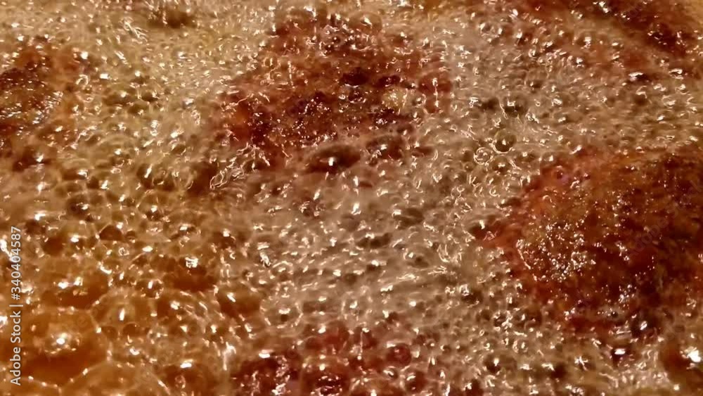 Deep Frying Meatballs In Frying Pan In Hot Oil Deep Frying Meatballs In Frying Pan In Hot Oil