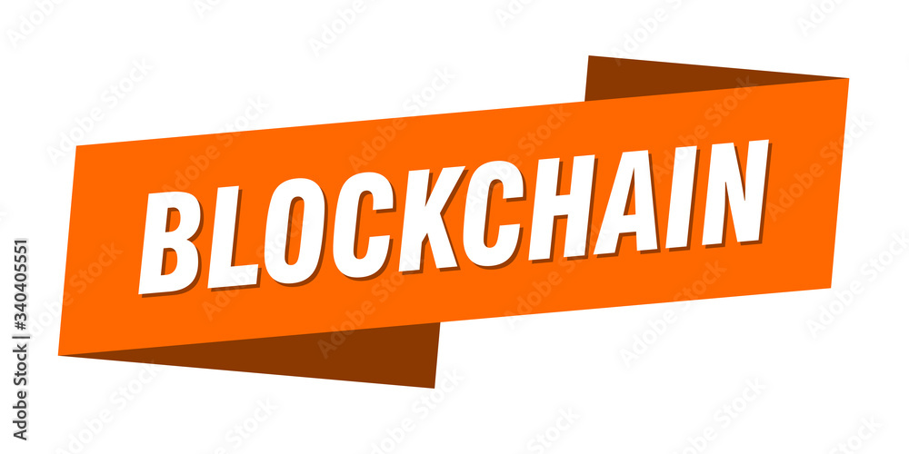 blockchain banner template. blockchain ribbon label sign blockchain banner template. blockchain ribbon label sign