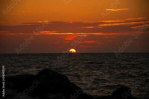 atardecer en la playa, mar caribe 