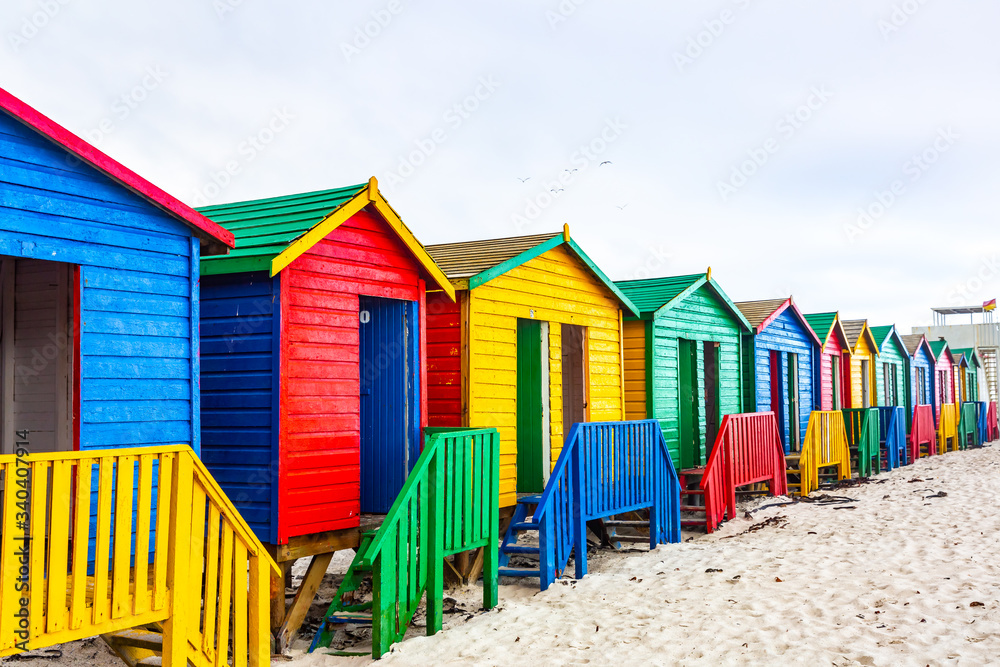 Obraz premium Colourful St. James Beach Houses,Capetown