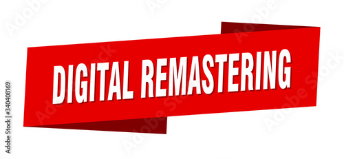 digital remastering banner template. digital remastering ribbon label sign photo