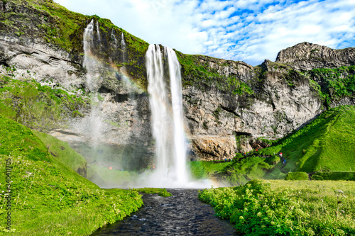 Seljalandsfoss waterfall in the southern part of Iceland