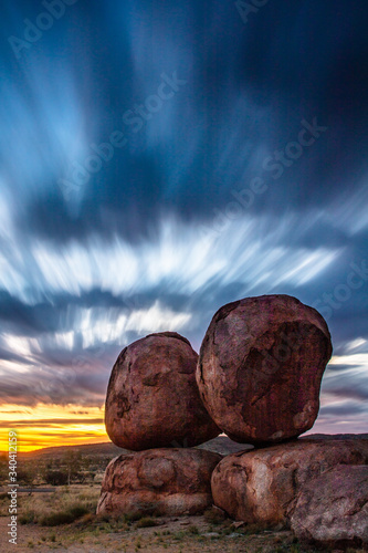 Speeding clouds and Devils Marbles