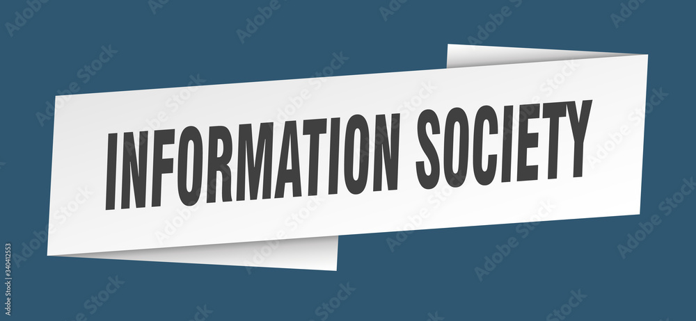 information society banner template. information society ribbon label sign