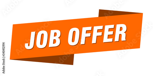 job offer banner template. job offer ribbon label sign