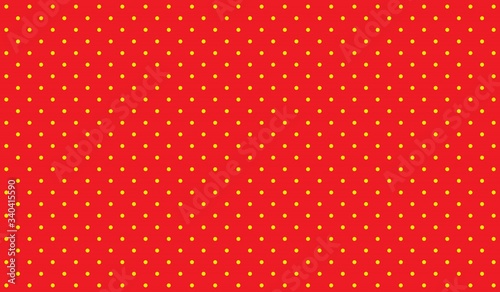 Red retro background with pop art style and yellow polkadot